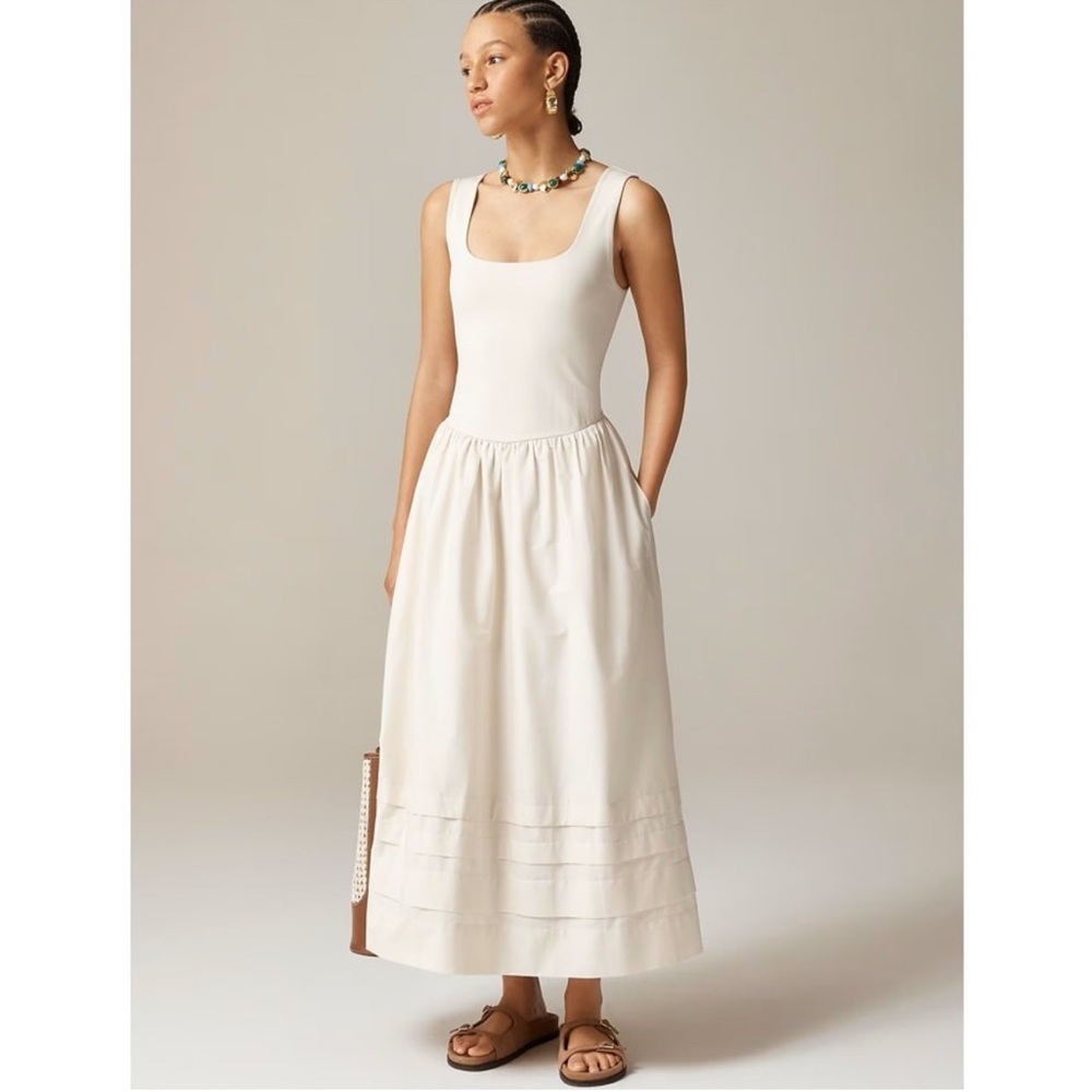 J.Crew | Natural Drop Waist Mixy Dress with pockets | XL